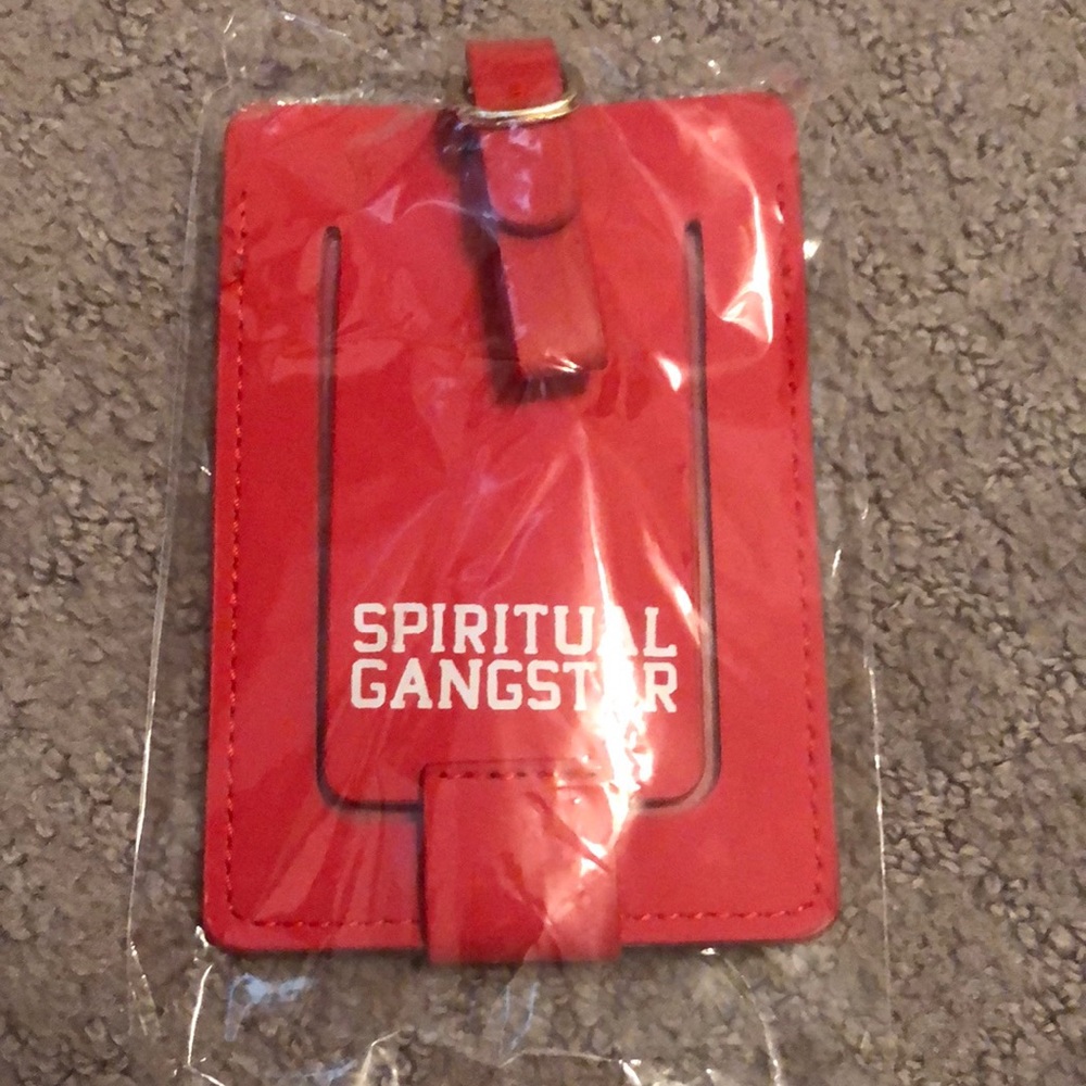 Spiritual gangster red luggage tag